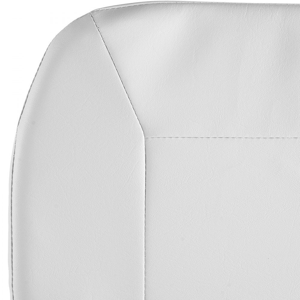 1 Piece Boat Seat Low Back Folding Fishing Boat Seat with Thick Sponge Cushion and Waterproof Hinges Made of PVC Leather and Aluminum Alloy for Yachts Boats White
