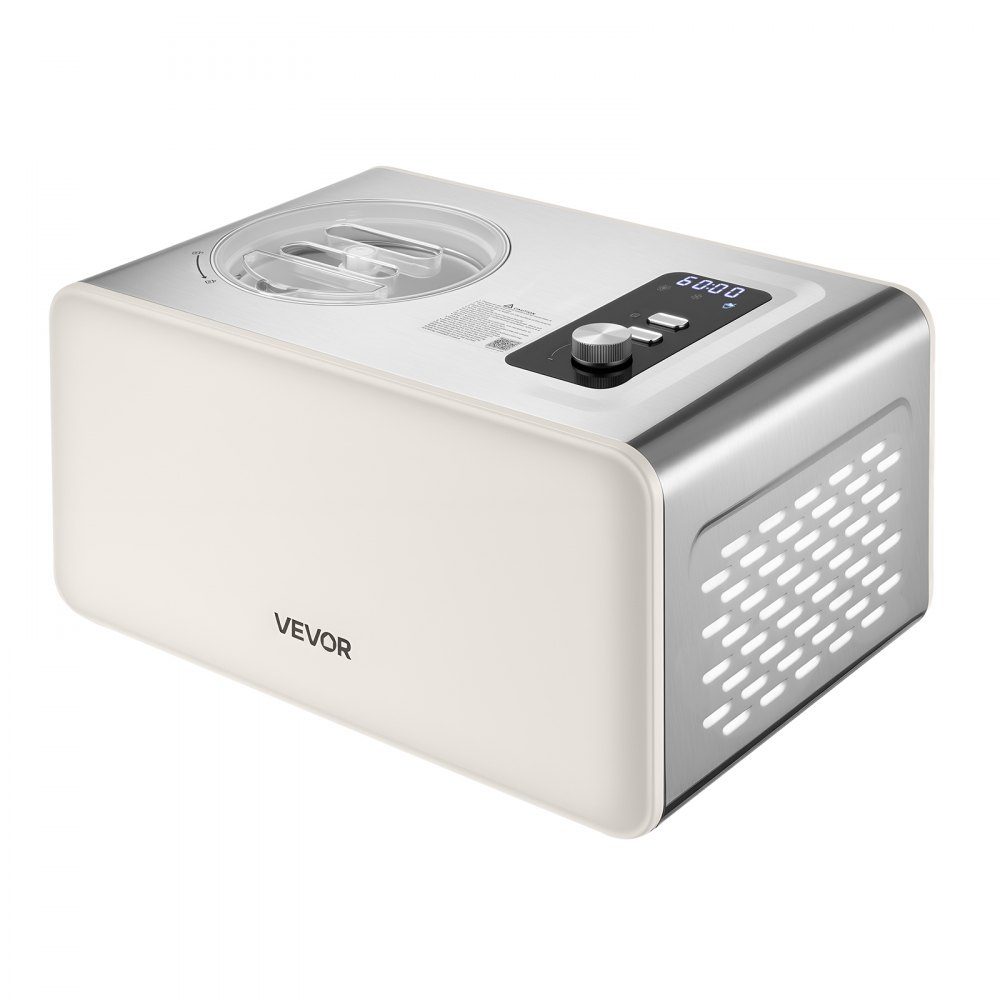 Automatic Ice Cream Maker 2 QT with Built-in Compressor (150W), No Prefreezing, Ice Cream Maker with 3 Modes, Electric Ice Cream Maker, Frozen Sorbet Machine for Home Kitchen