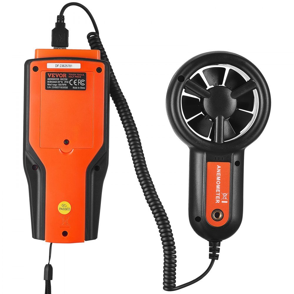 4 in 1 Anemometer 100,8 MPH Luftgeschwindigkeitsmesser 168 x 75 x 36 mm Anemometer IP44 Windmesser Windstärkemesser MAX/MIN/AVG/CU Windgeschwindigkeitsdaten Geschwindigkeitsmesser