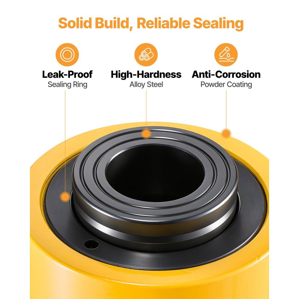 60T 2 Inch Hydraulic Cylinder Jack Hollow Single Acting Hydraulic Cylinder 50mm Hydraulic Lift Cylinder for Rigger Manufacturer (60T 2 Inch Hollow)