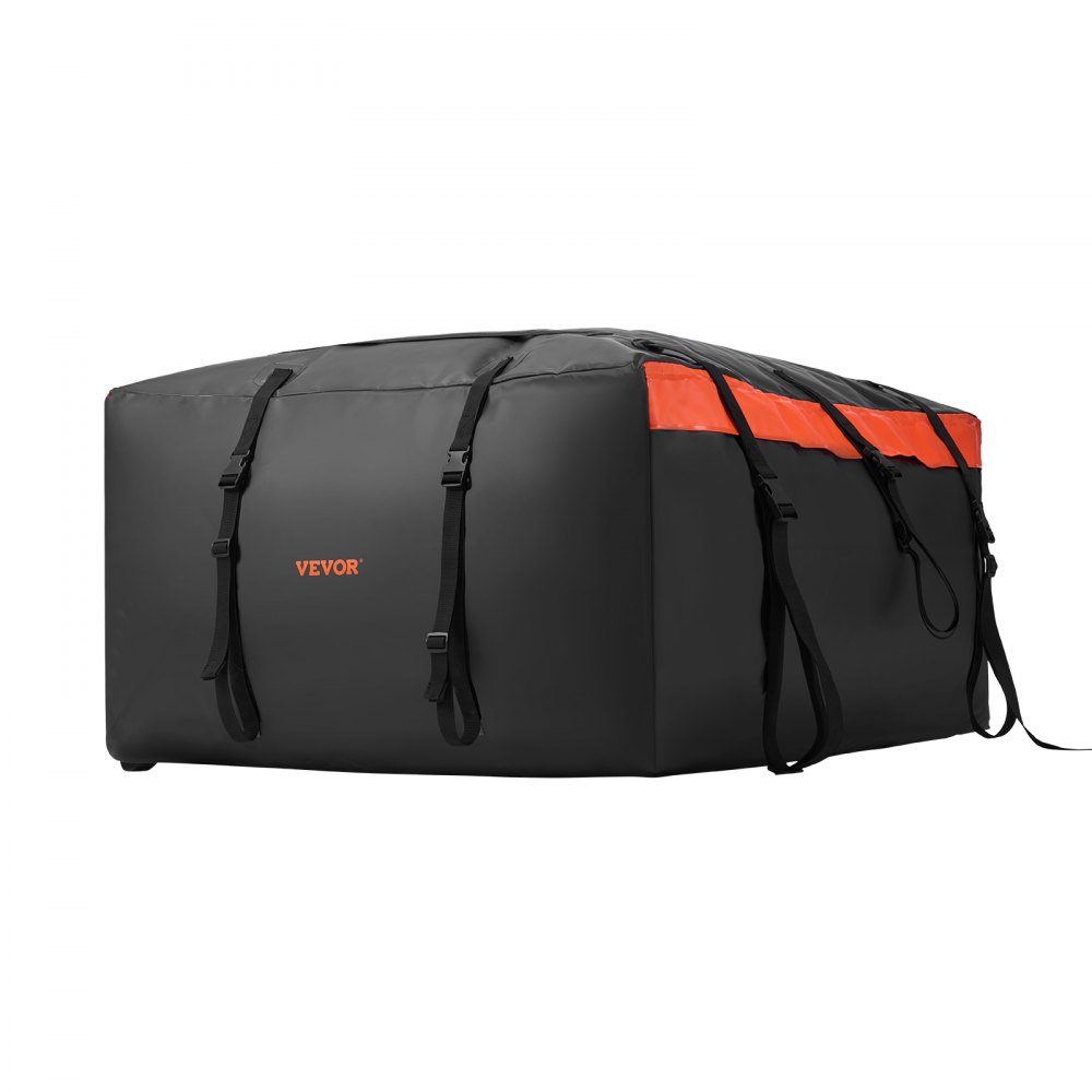 Sac de toit de voiture, sac de toit de 23 pieds cubes, coffre de toit étanche et durable en PVC 840D pour véhicules avec/sans porte-bagages (avec serrure et tapis antidérapant)