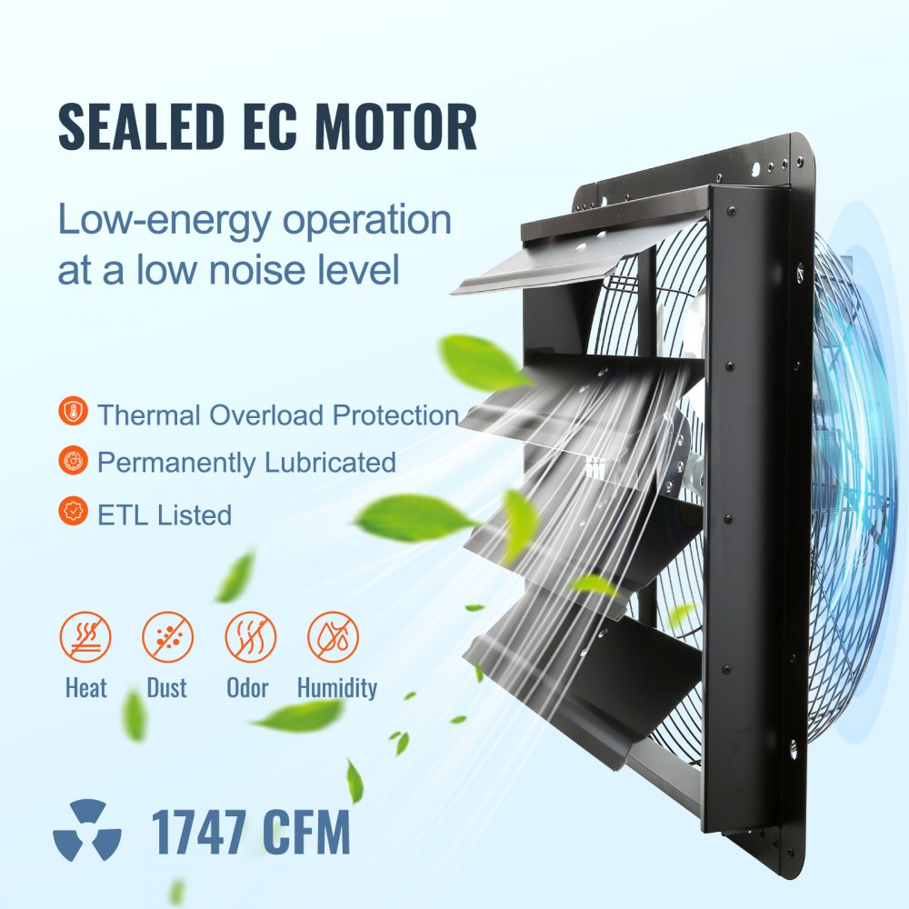 Afzuigventilator 406 mm temperatuur-vochtigheidsregelaar EC-motor 1747 CFM wandgemonteerde muurventilator met snelheidsregeling ventilatie en koeling voor kas garage schuur Afzuigventilator 406 mm temperatuur-vochtigheidsregelaar EC-motor 1747 CFM wandgemonteerde muurventilator met snelheidsregeling ventilatie en koeling voor kas garage schuur