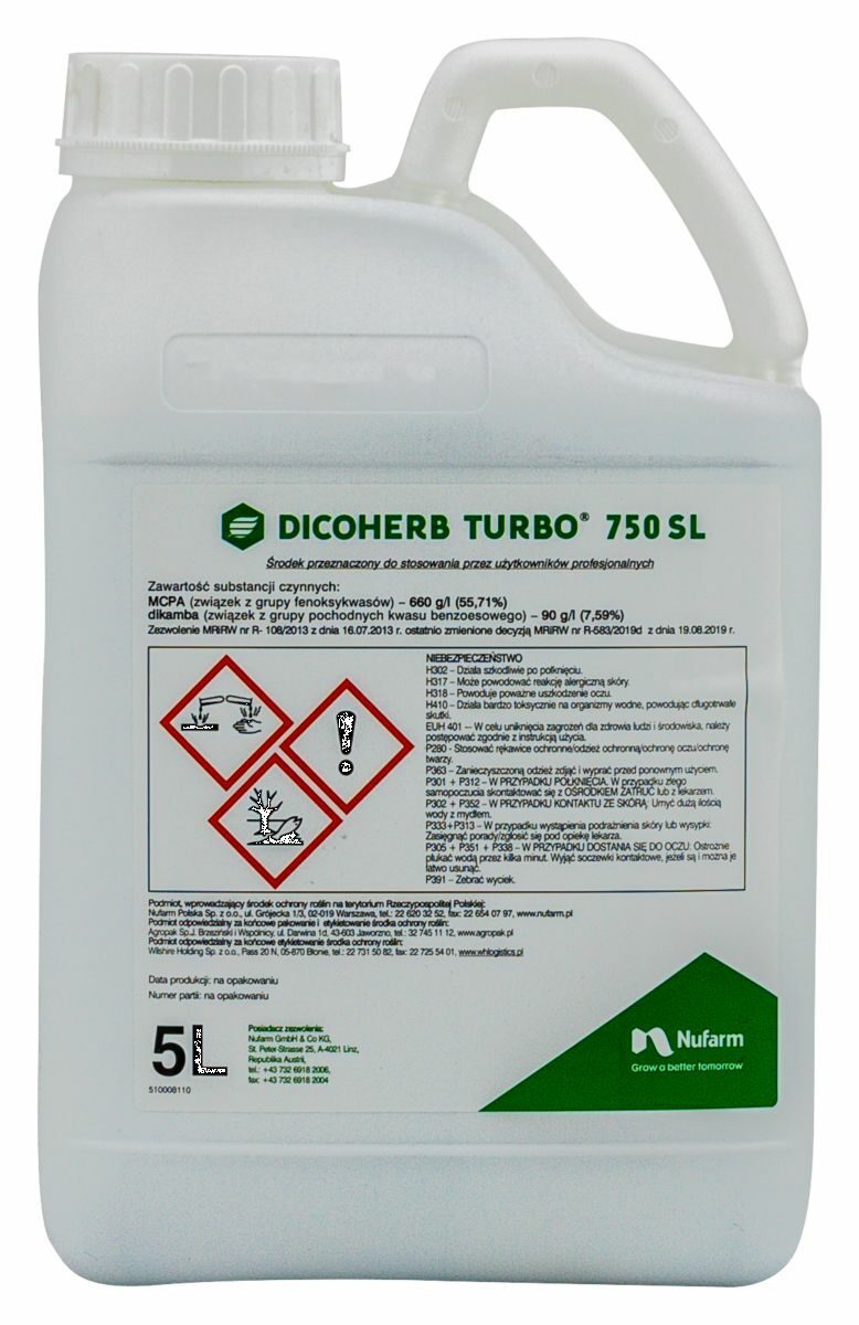 Dicoherb Turbo 750 SL (MCPA, Dicamba) Nufarm – herbicyd do zbóż