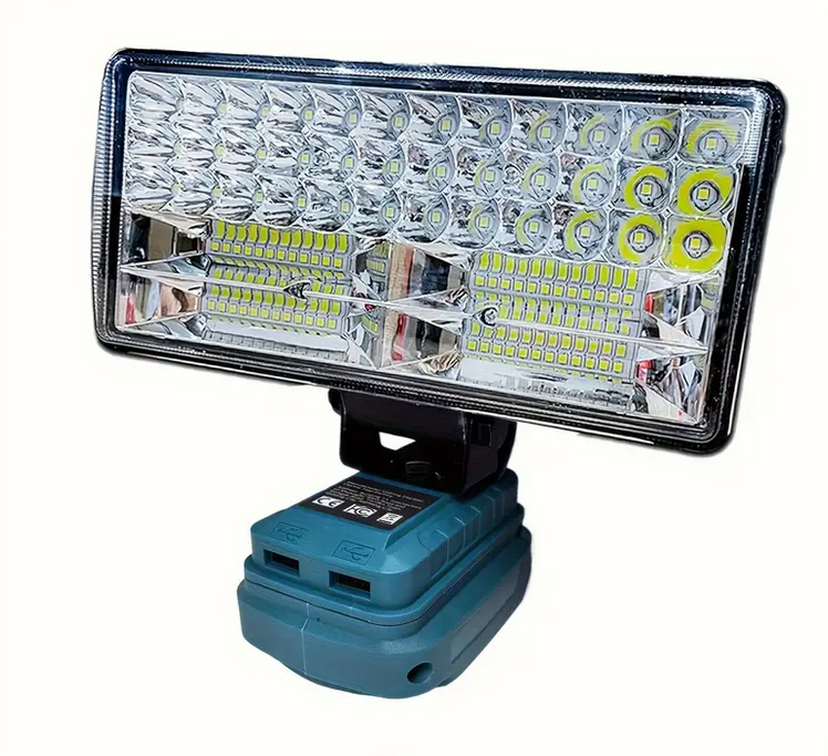 Draadloze LED-werklamp voor Makita-accu's met USB-poorten Draadloze LED-werklamp voor Makita-accu's met USB-poorten