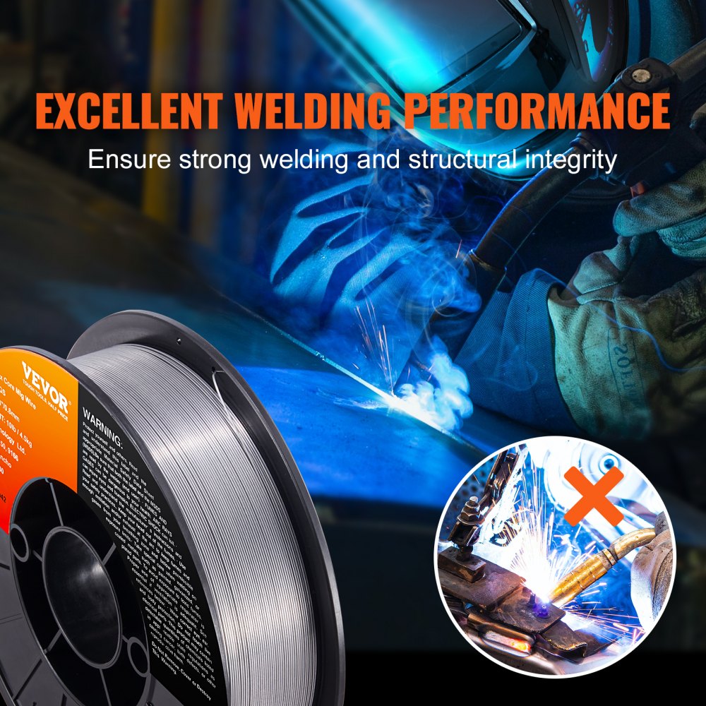 1 roll of cored wire E71T-GS 0.8 mm 4.5 kg MIG/MAG welding wire 200 mm spool diameter welding wire roll 560 Mpa tensile strength cored wire welding without shielding gas 1 roll of cored wire E71T-GS 0.8 mm 4.5 kg MIG/MAG welding wire 200 mm spool diameter welding wire roll 560 Mpa tensile strength cored wire welding without shielding gas