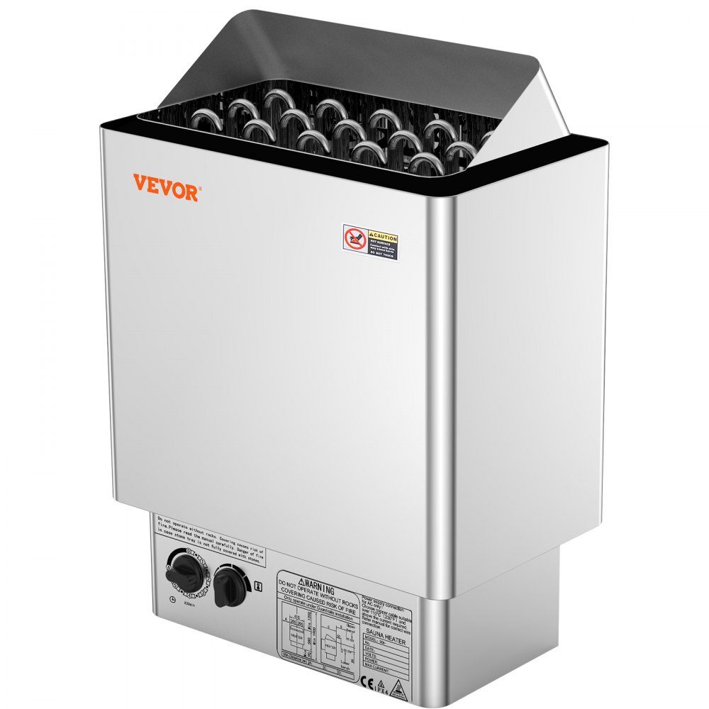Elektrische saunakachel 8KW 400V 3N draagbare saunakachel voor binnen en buiten met 3 uur timer ingebouwde bediening voor 8-12m3 commerciële hotel spa-douche 430 roestvrij staal