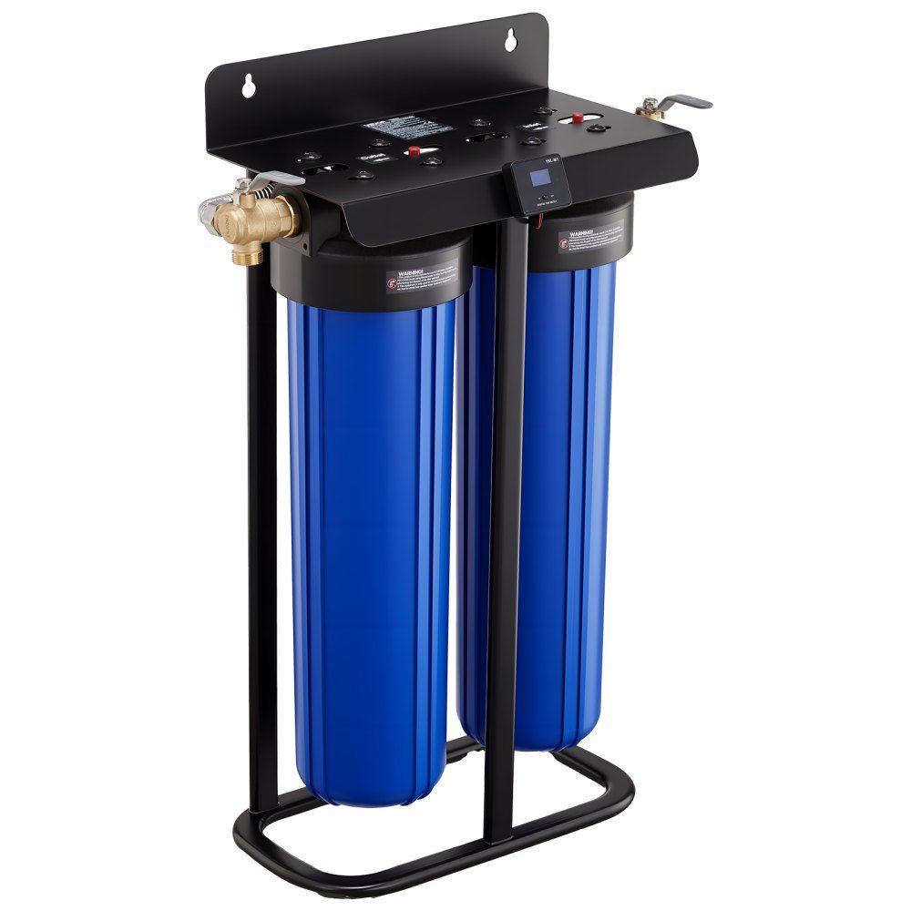 Deionized Car Wash Water System 1250L, Car Wash Water Deionizer with Two 4L Mixed DI Resin Filter Cartridges, Deionized Car Wash System with Stand and Bypass Valve