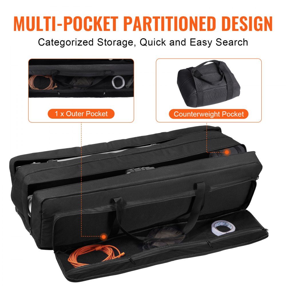 Telescope Bag, 1040mm Large Telescope Carry Bag with Fixed Buckles, Multiple Pockets and Removable Divider, Telescope Carry Bag for Optical Tube and Tripod, Counterweight Bag