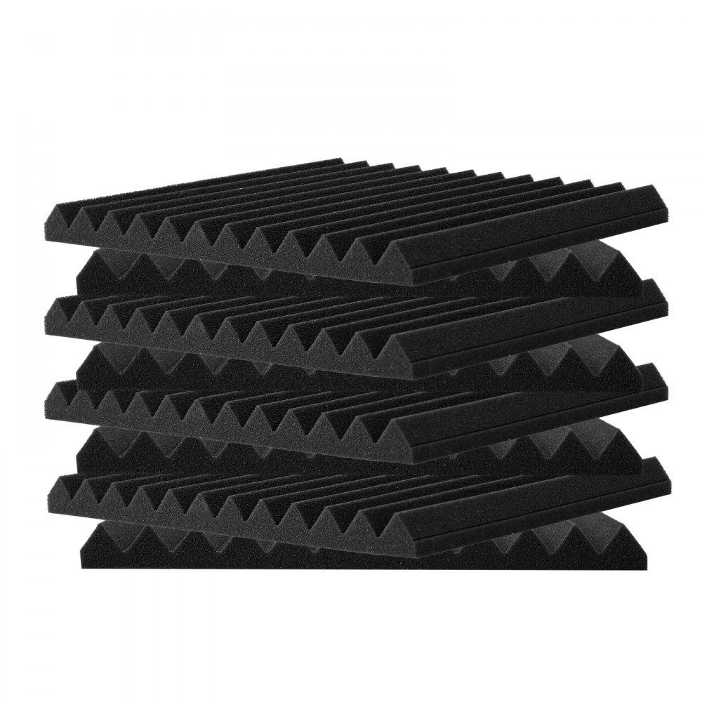 Akustikschaum-Akustikplatten, 80er-Set, 300 x 300 x 25 mm, hochdichte schalldichte Wandpaneele, Akustikplatten, Akustikschaummatten für Studiowände und -decken, schwarz
