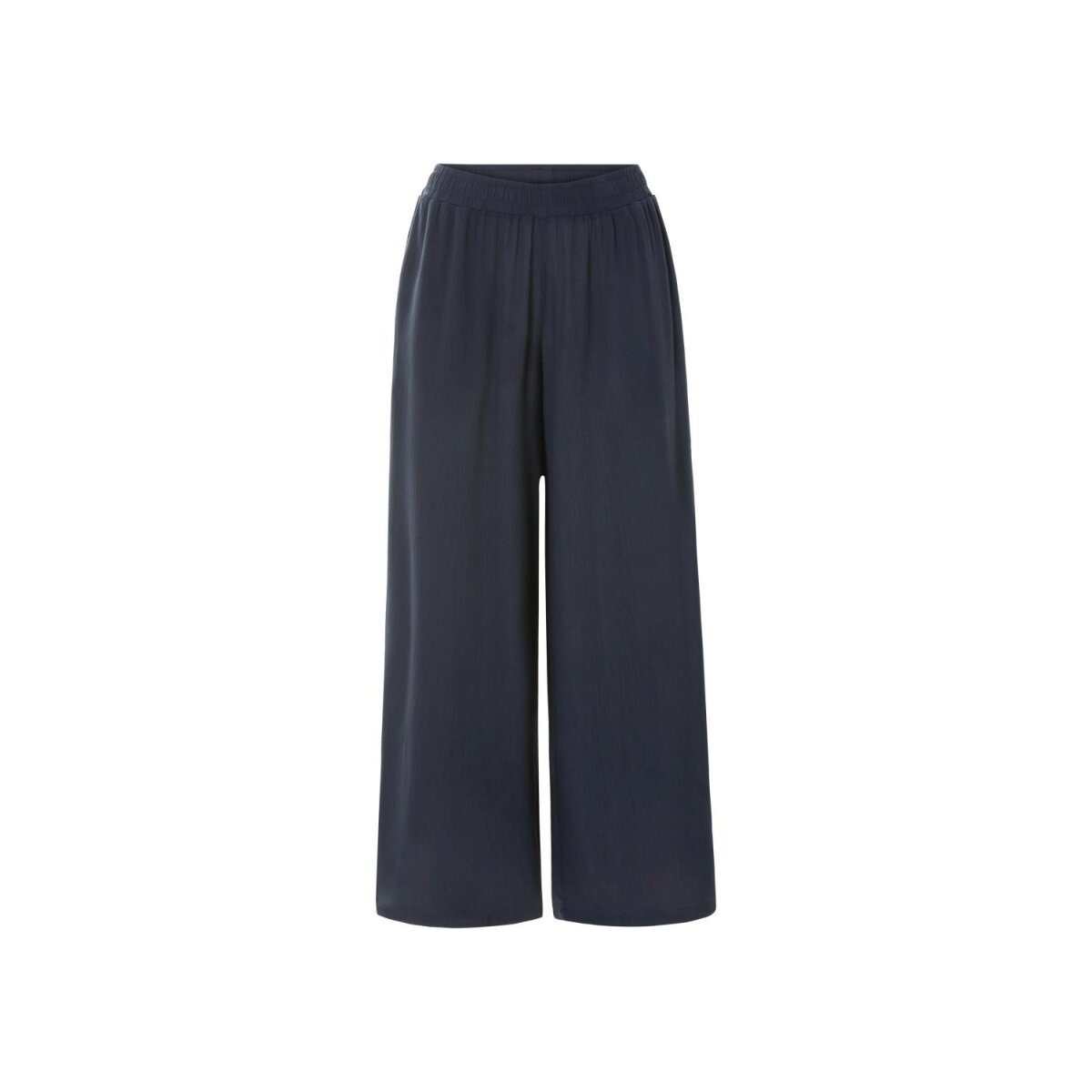 esmara® women's wide-leg trousers, with crinkle structure (navy blue, M (40/42))