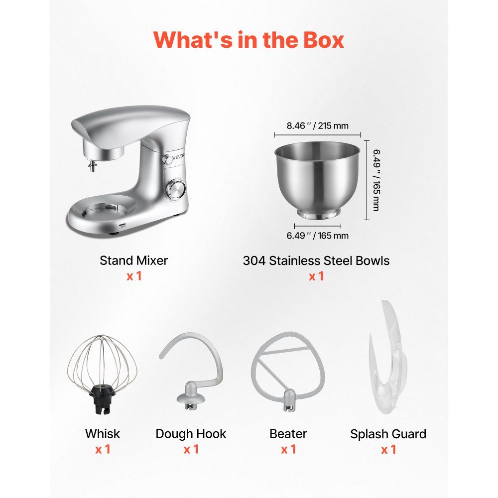 Machine à pétrir Robot culinaire pour la cuisson, machine à pâte 1500 W avec bol en acier inoxydable (4,2 L) et crochet pétrisseur, batteur et fouet, batteur sur socle à inclinaison réglable à 10 vitesses – Réf. HT-23974