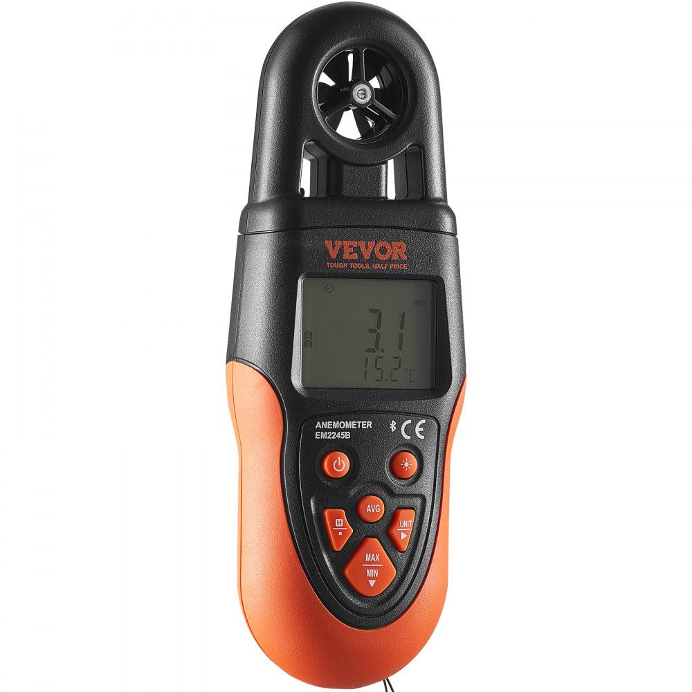 Anemometer 78,4 MPH Luftgeschwindigkeitsmesser 191 x 67 x 43 mm Anemometer IP44 Windmesser Windstärkemesser MAX/MIN/AVG/CU Windgeschwindigkeitsdaten Bluetooth-Geschwindigkeitsmesser