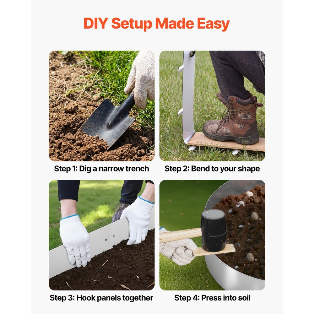 Lawn edging, pack of 10, 100 x 23 cm, bed edging, bed edging made of Corten steel with 11 connecting plates, bed edging, lawn slabs, mowing edge, garden palisade made of metal for flower beds and garden paths