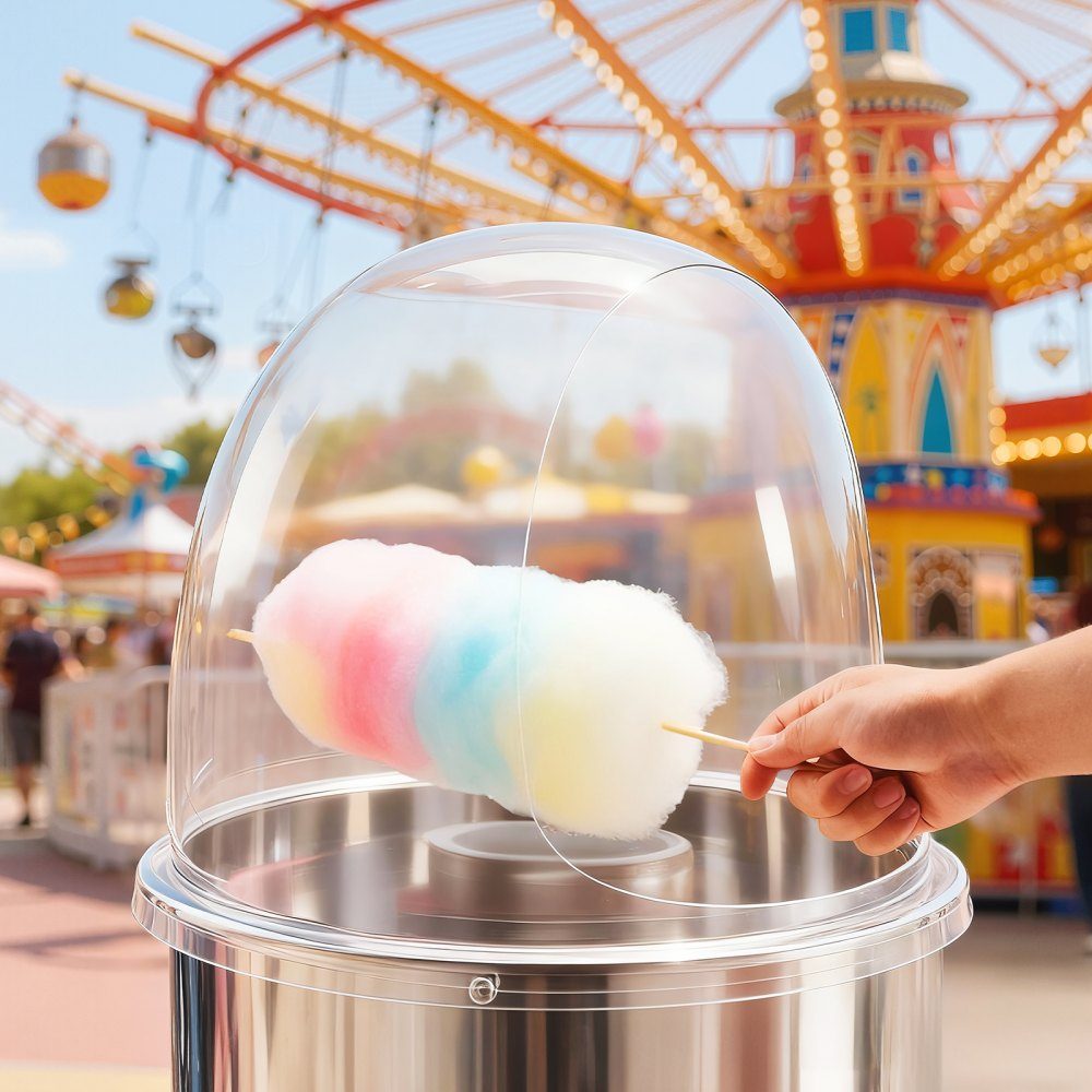 Hoes voor suikerspinmachine Helder acryl Dome Bubble Cover Compatibel met 15-Zoll- Suikerspinmachine Bowl voor feestwinkel Bottom Groove Design