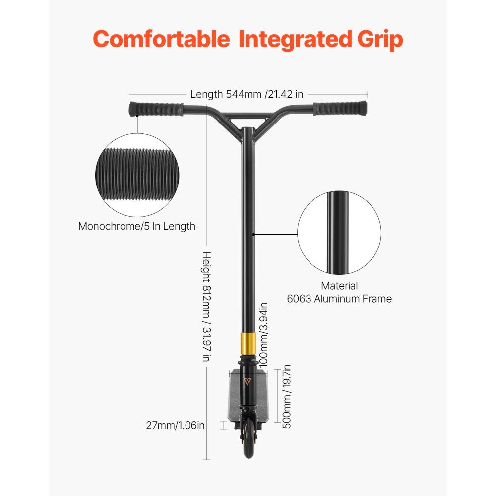 Stunt-Scooter, komplette Trick-Scooter für Kinder Ages 11-13, Teenager, Jungen und Mädchen, Freestyle-Street-Rider für Fortgeschrittene und Anfänger, leichtes Aluminiumdeck