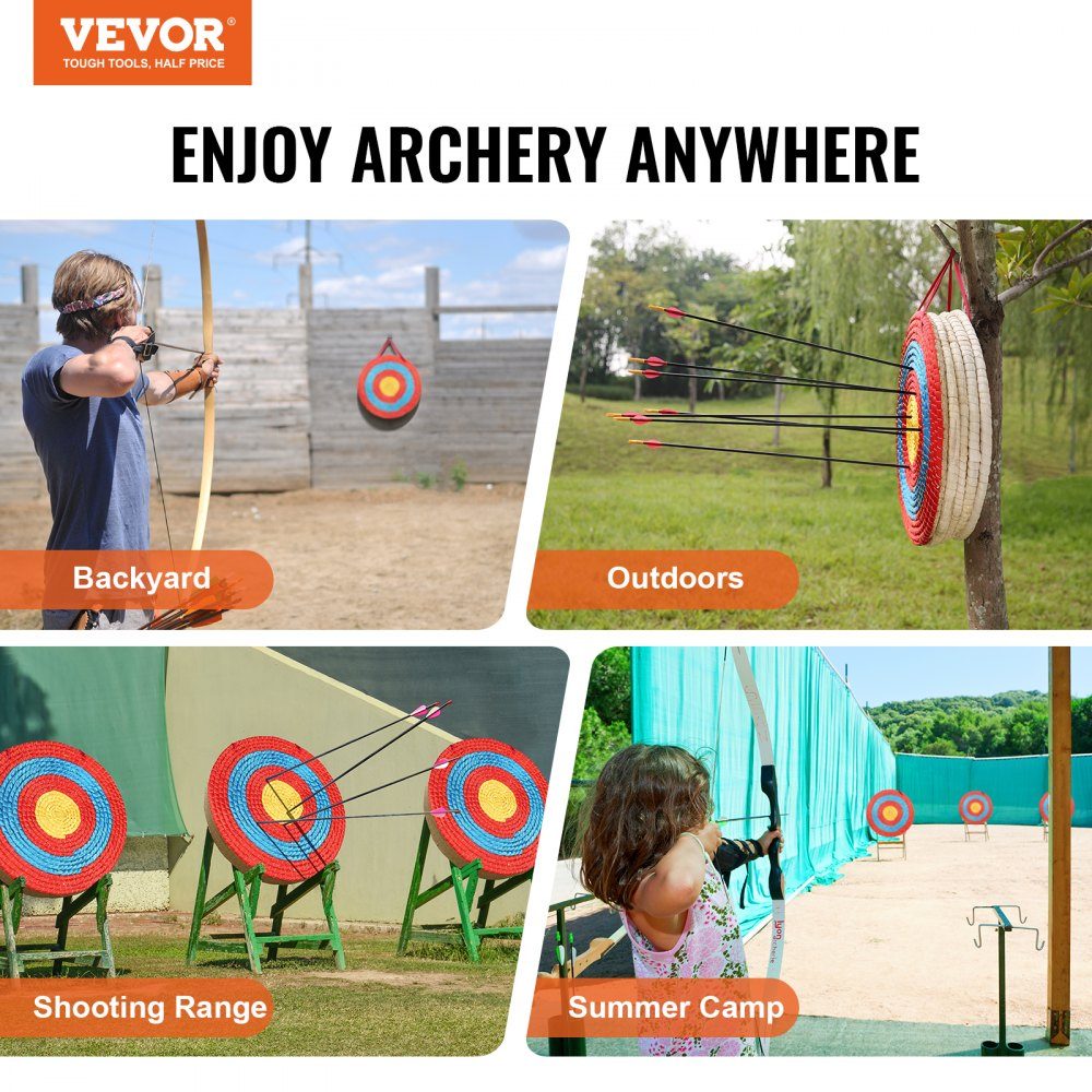 508mm Archery Target, Handmade Straw Bow Target for Recurve Bow, Compound Bow or Longbow, Traditional Bow Arrow Target for Kids, Teens, Adults, Archery