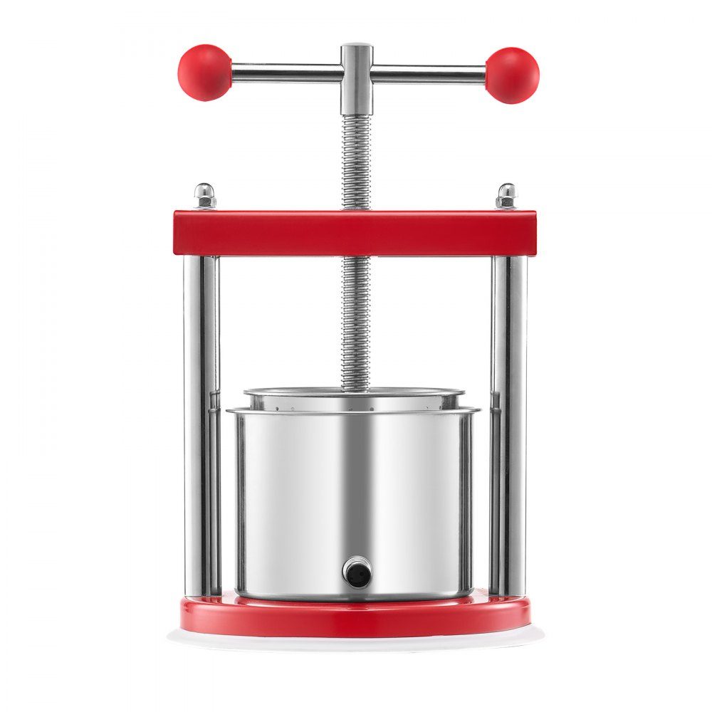 Fruit Wine Press, Fruit Grinder, Apple Grinder (6L) with 2 Stainless Steel Barrels, Manual Juicer, Cider Press, Apple Press, Grape Press, Olive Oil Press, T-Handle Juicer for Home Kitchen