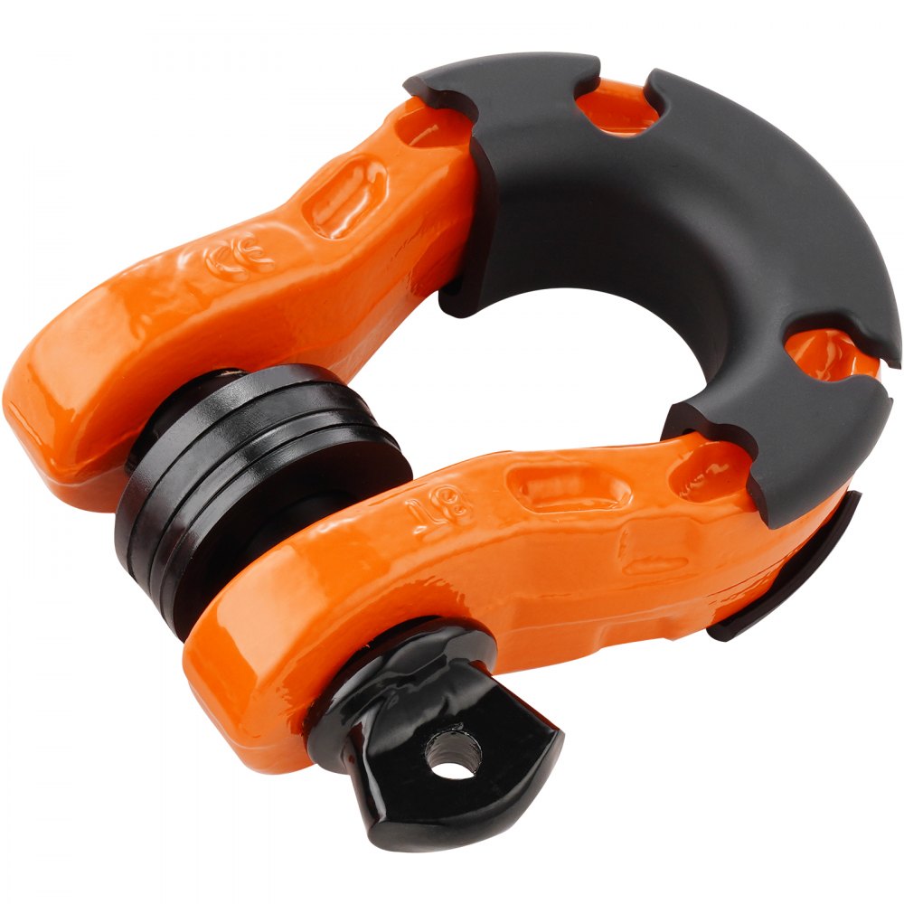 3/4" D-ring beugel, 2 stuks gelegeerde stalen beugels, 30 ton breeksterkte, met 7/8" schroefpen, isolatoren en ringen, zware terreinwagen herstelbeugel voor Jeep Trucks, oranje