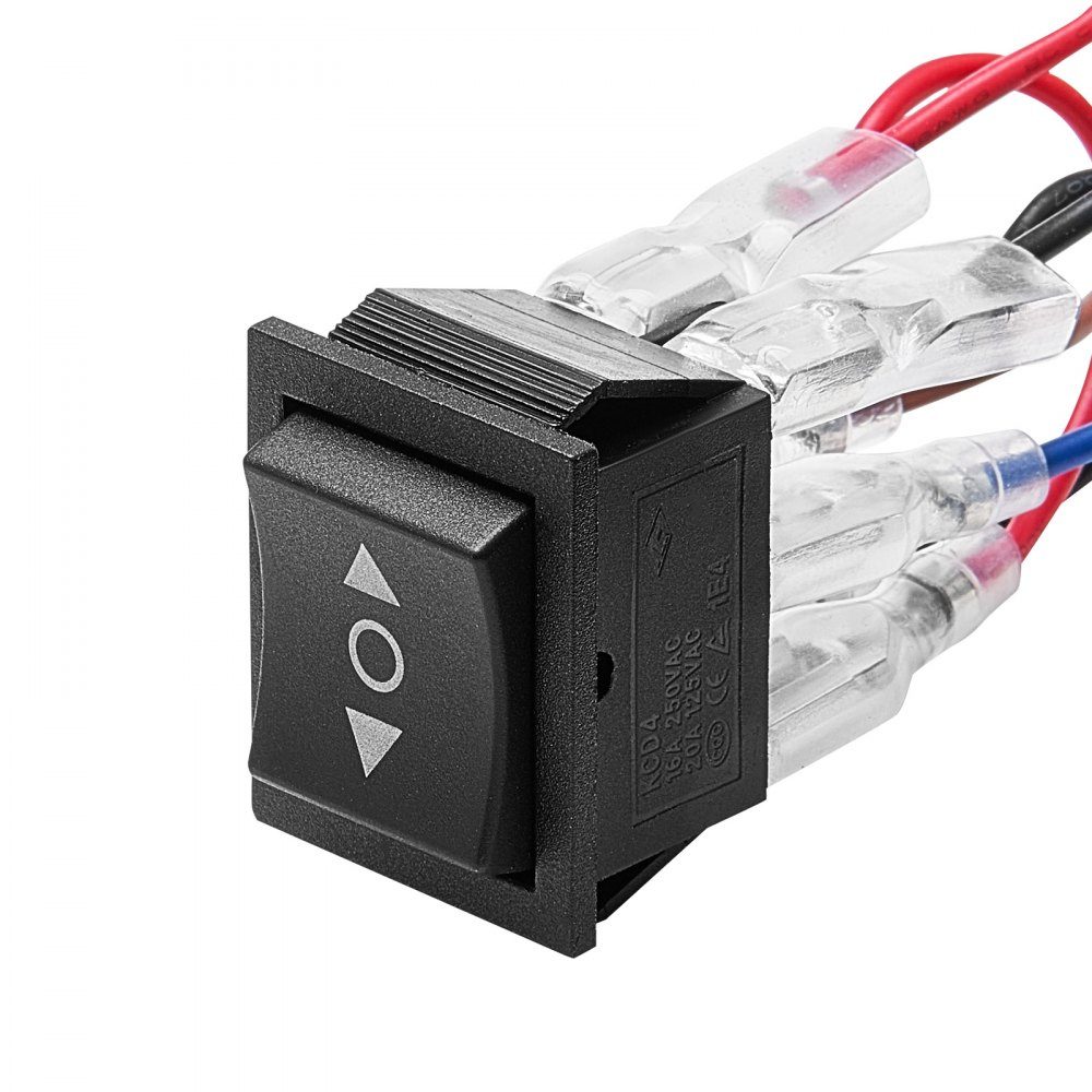 Rocker Switch, 6 Pin DPDT Toggle Switch with 3 Positions (ON)-Off (ON), Pole Reversing Switch AC 250V/16A 125V/20A, Ideal for Home, Office and Light Industrial Use