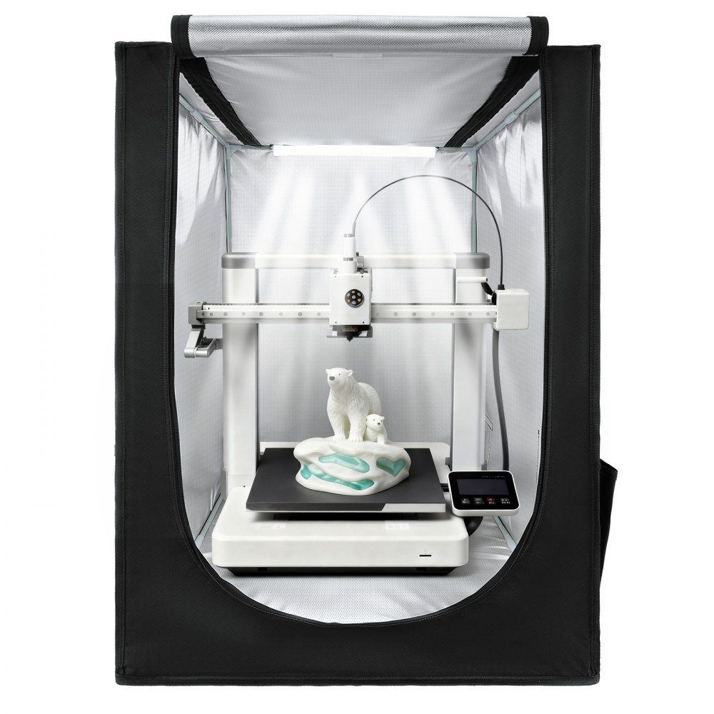 Boîtier d'imprimante 3D, tente d'imprimante (55 x 65 x 75 cm), housse de protection anti-poussière avec température constante et éclairage LED, compatible avec les modèles courants de Creality/ELEGOO/Anycubic