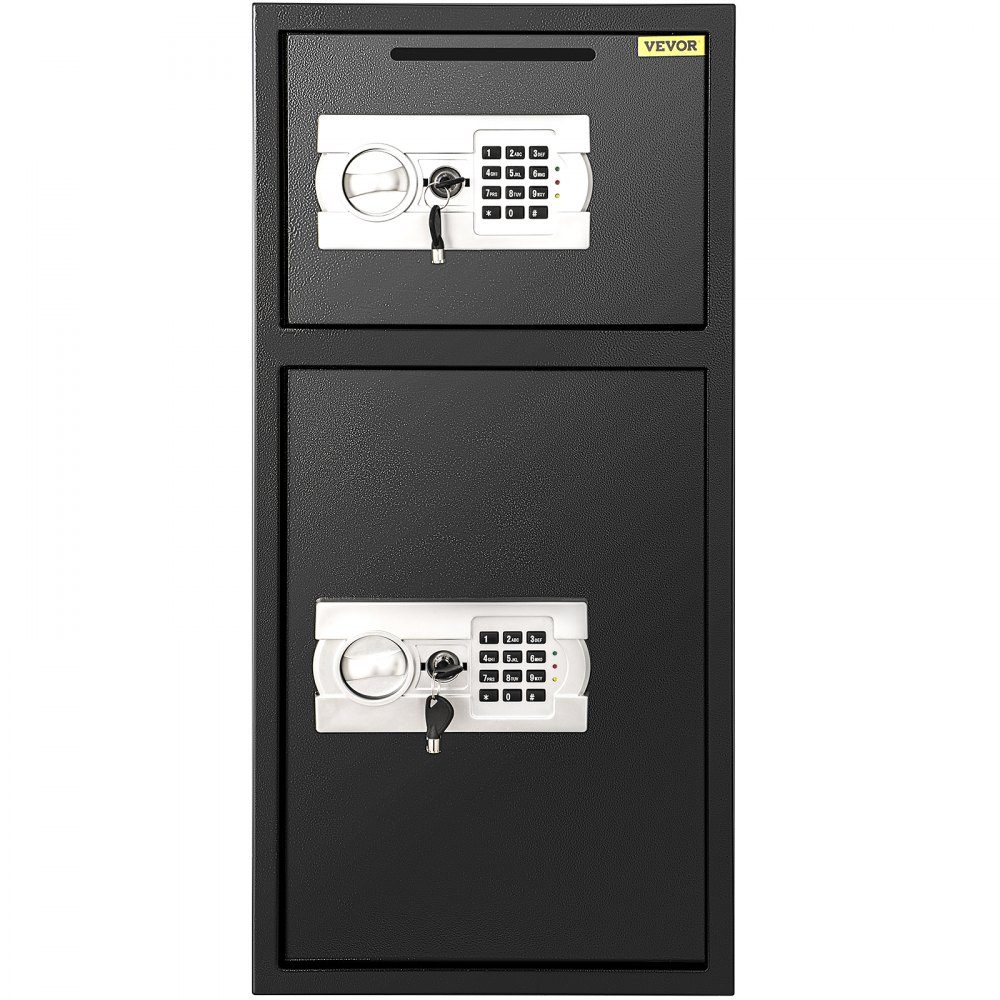 Coffre-fort avec clé, serrure électronique, coffre-fort 4 mm, avec serrure à combinaison, 74 L, coffre-fort en fer solide, coffre-fort pour meubles, serrure électronique avec construction en acier robuste