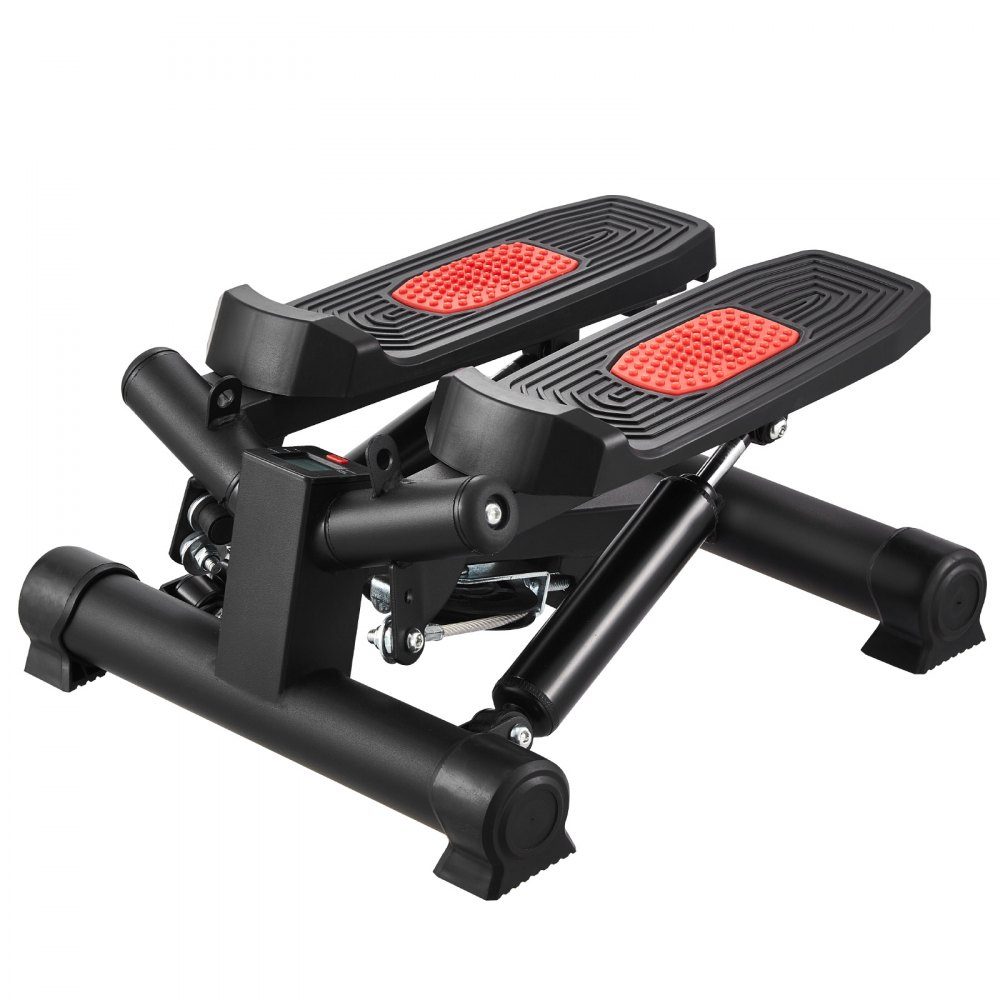Stair Stepper, Mini Stepper Training, Hydraulic Fitness Twist Stepper with Resistance Bands, Full Body Workout Cardio Machine, Stair Climber with LCD Monitor, 150kg Load Capacity, Black