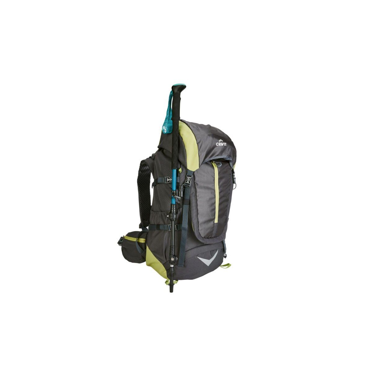 CRIVIT Premium-Trekking-Rucksack, 50+10 L, schwarz/gelb
