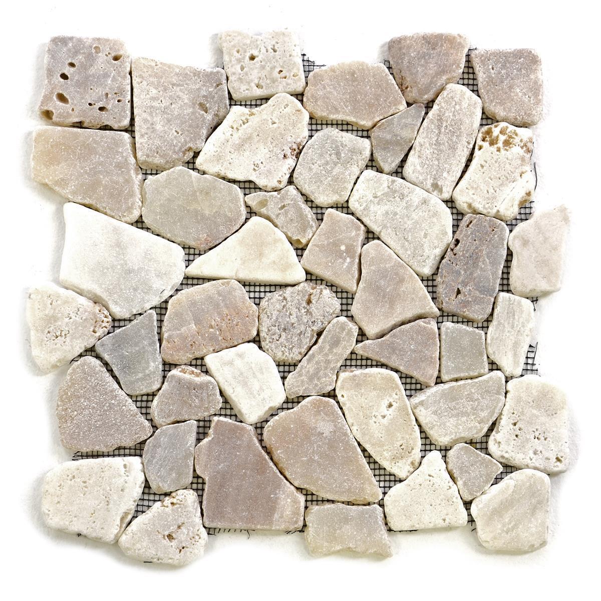 1x tile mat mosaic tile natural stone river stone cream 32 x 32 cm 1x tile mat mosaic tile natural stone river stone cream 32 x 32 cm