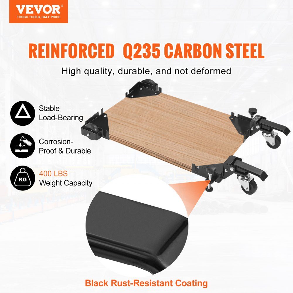 Mobile base, 400 lbs, adjustable from 9.5 x 9.5 mm to infinity. Robust, universal mobile stand with rotating wheels for woodworking equipment, band saws, power tools, machines