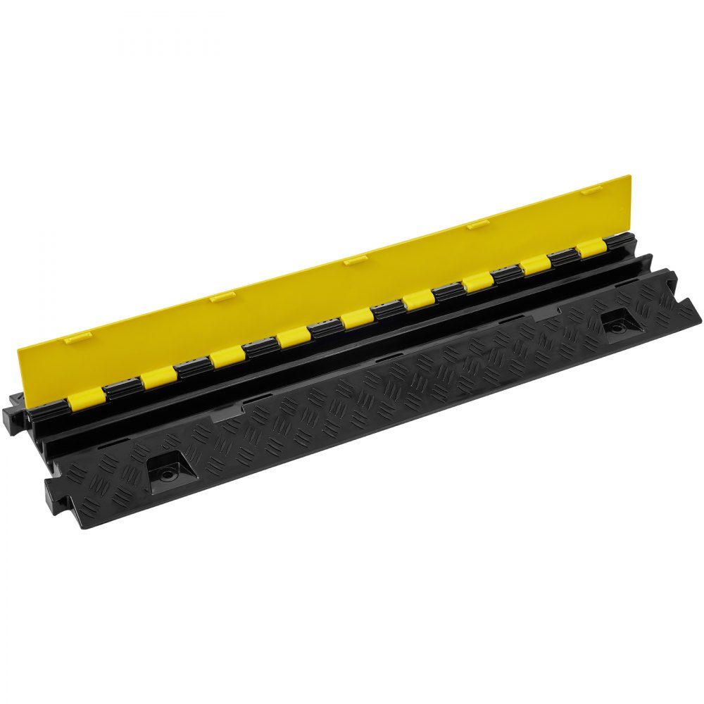 Tapis de protection pour câbles Goulotte de câble noire Goulotte de câble extérieure 91,8x25x4,3 cm 1x pont de câble protection contre les débordements pont de tuyau de câble 2 canaux rampe de 10 000 kg