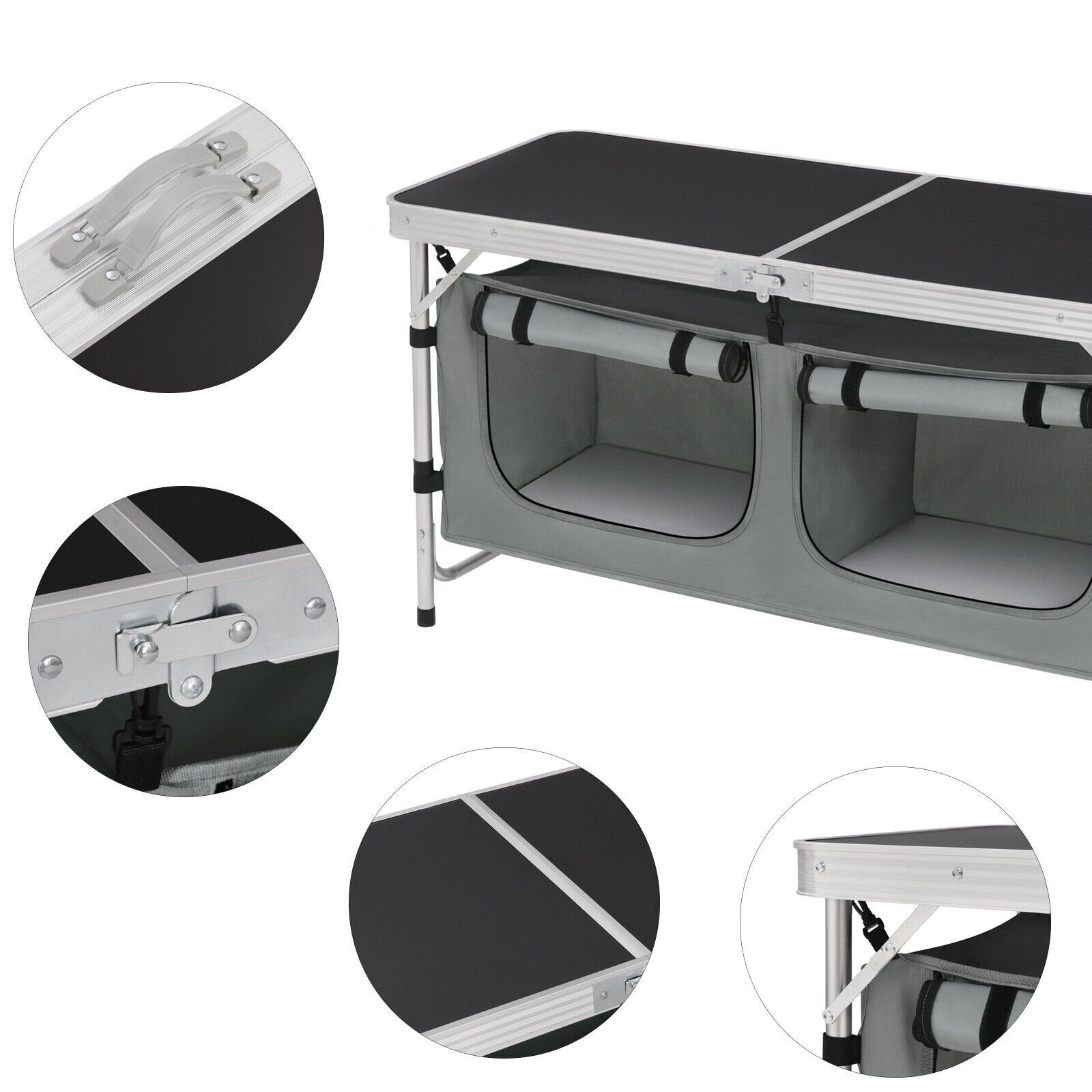 Campingküche Aluminium Küchenbox Campingschrank Klappschrank Windschutz Outdoor