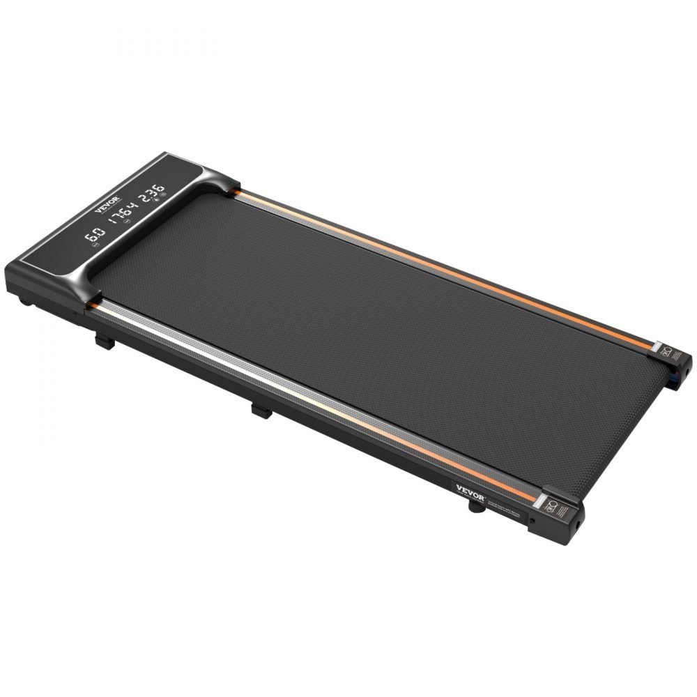 Walking Pad Laufband unter dem Schreibtisch, Laufband für die Arbeit, Arbeitslaufband mit 120 kg Tragkraft, tragbares Pad mit 2,5 PS, Fernbedienung, LED-Anzeige 1-6 km/h, Schwarz
