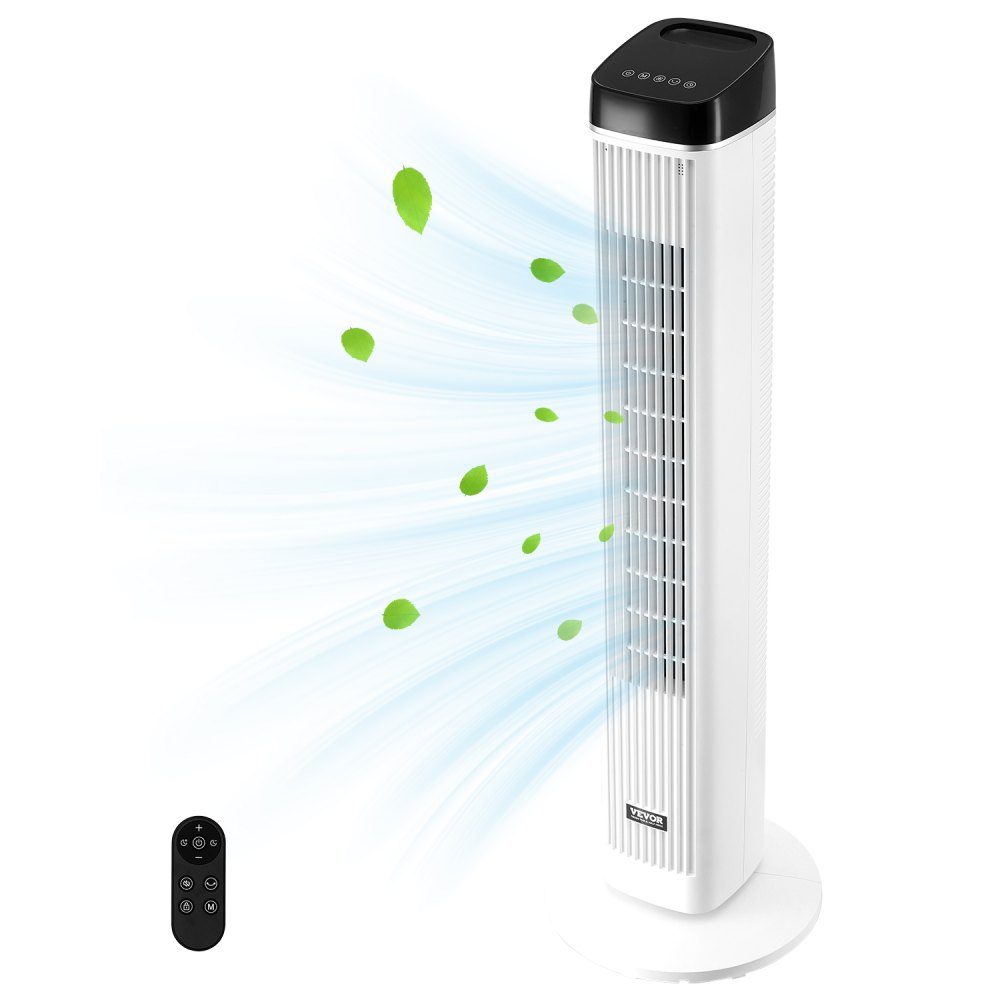 Turmventilator, 6,7 m/s Geschwindigkeit, Verdunstungsluftkühler, 70° oszillierende Ventilatoren mit 3 Geschwindigkeiten, 4 Modi, 12-Stunden-Timer-Fernbedienung, für Schlafzimmer, Büro, Zuhause