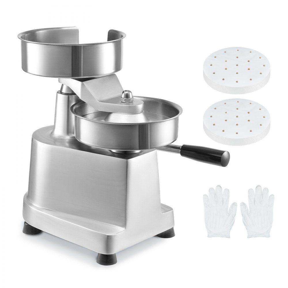 Kommerzieller Burger-Patty-Maker, 150 mm/6 Zoll Hamburger-Rindfleisch-Patty-Maker, robuste, lebensmittelechte Edelstahlschüssel-Burgerpresse, Küchenfleischformmaschine mit 1000 Stück Patty Papi