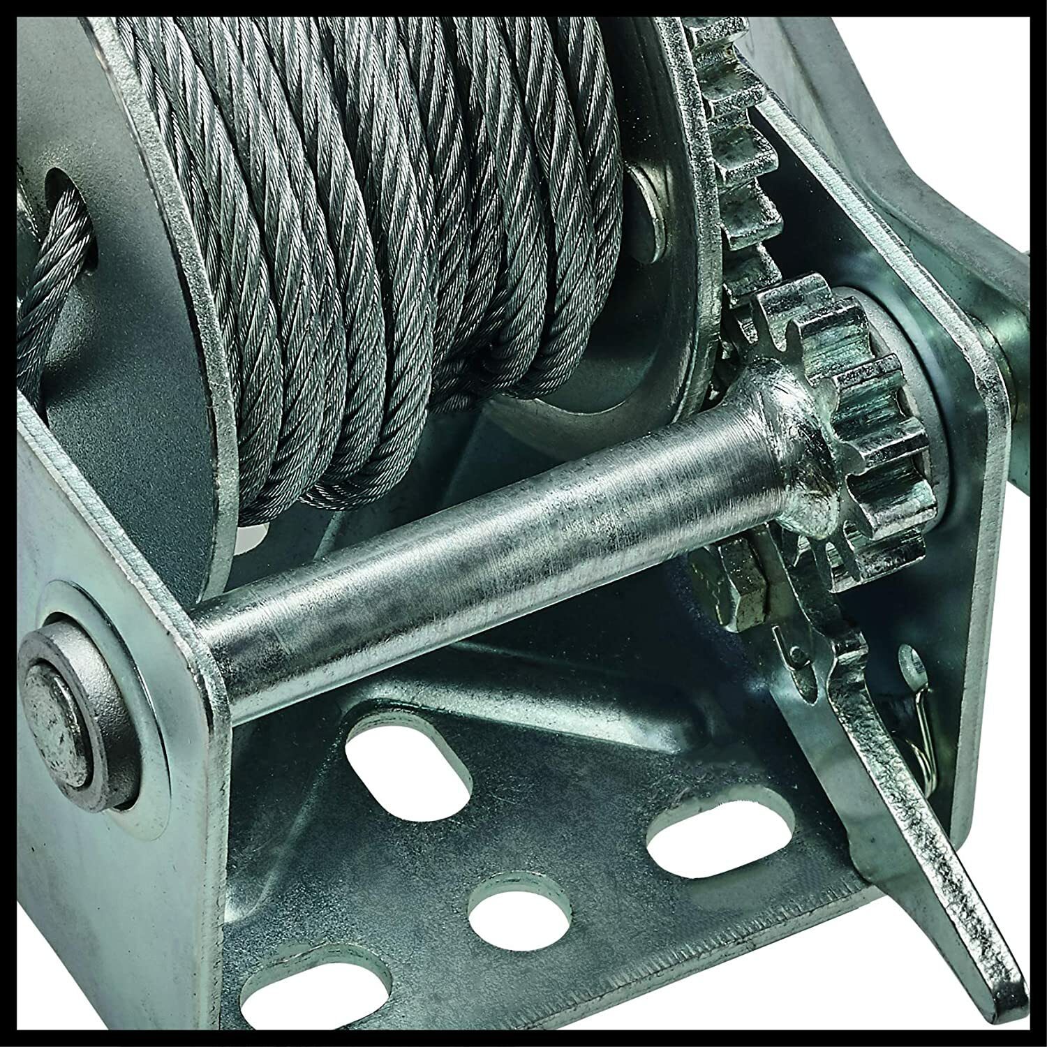Einhell Handwinde TC-WI 500 (max. Tragfähigkeit 500 kg, 10 Meter drallfreies Drahtseil, Rücklaufsperre, Softgrip inkl. Sicherheitslasthaken mit Sicherungsklappe)