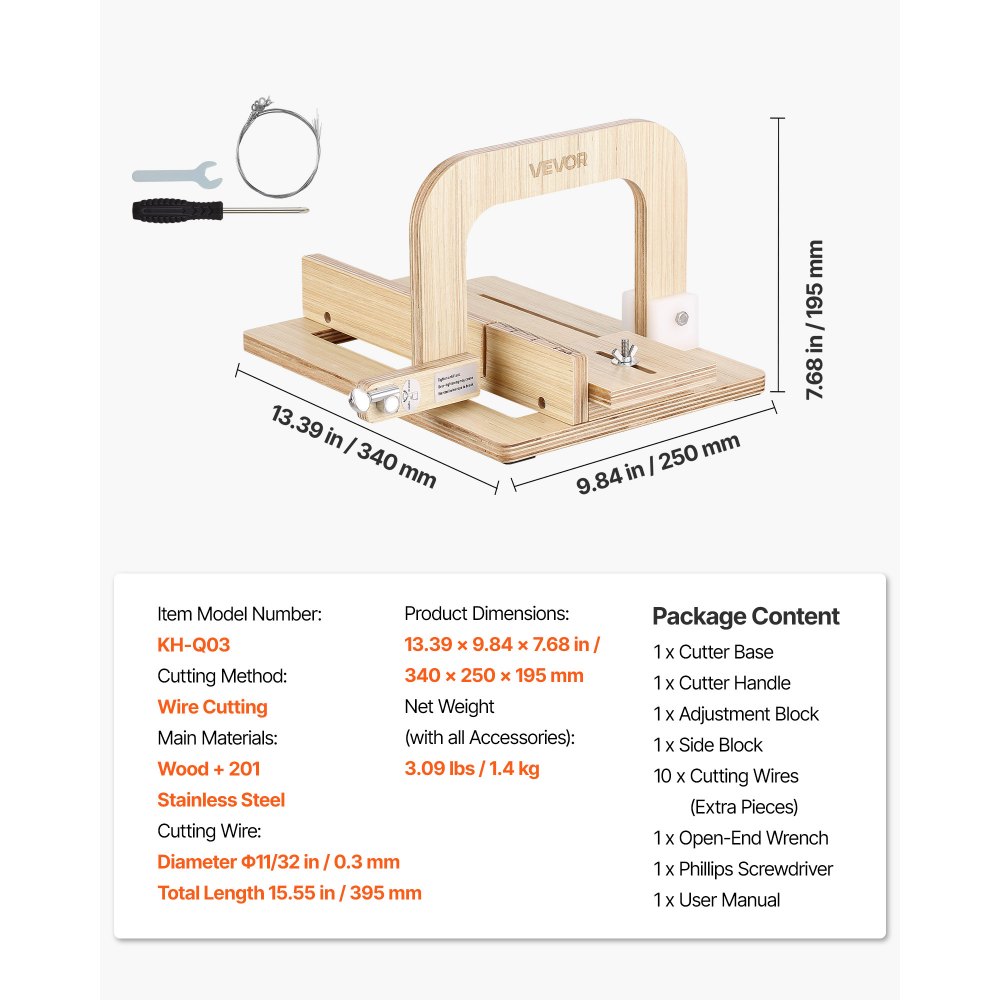 Soap Cutter 0-2 Inch Adjustable Thickness, Wooden Soap Cutter with Adjustable Wire Tension Stainless Steel, with Extra Wires, Multi-Handmade DIY Cutting Tool Soap Cutter 0-2 Inch Adjustable Thickness, Wooden Soap Cutter with Adjustable Wire Tension Stainless Steel, with Extra Wires, Multi-Handmade DIY Cutting Tool