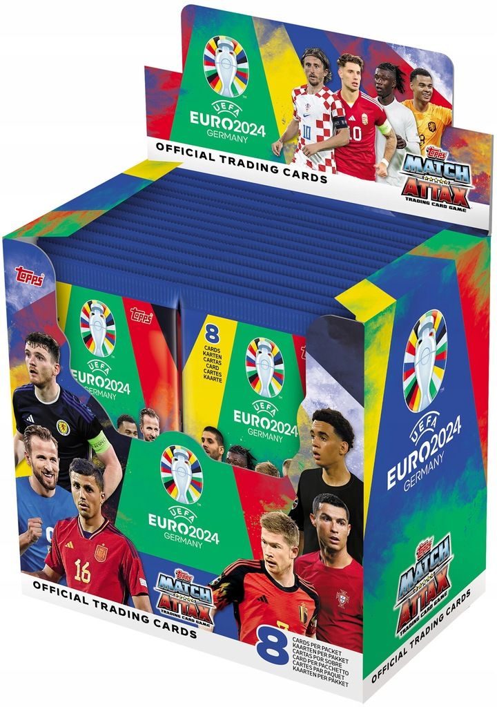 MATCH ATTAX UEFA EURO 2024 Deutschland Topps OFC – 10 ungeöffnete Beutel – 80 Karten