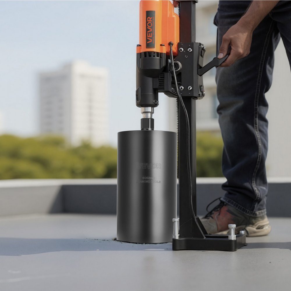Core drill φ 203 mm, 356 mm drilling depth, 1-1/4 inch-7 internal thread, high-precision welding technology, wet diamond core drill, core hole drill for reinforced concrete brick masonry