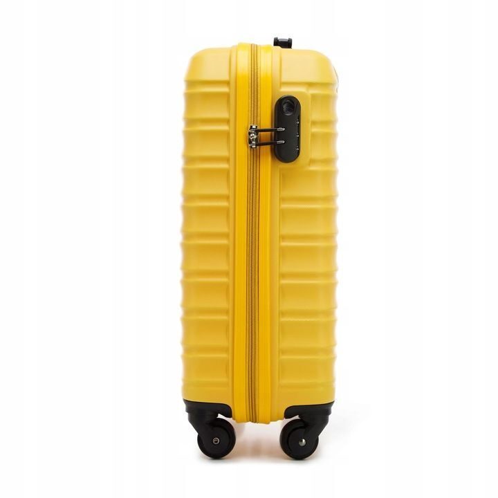 Valise premium valise de voyage valise de bord avec baleines plastique ABS 34l jaune