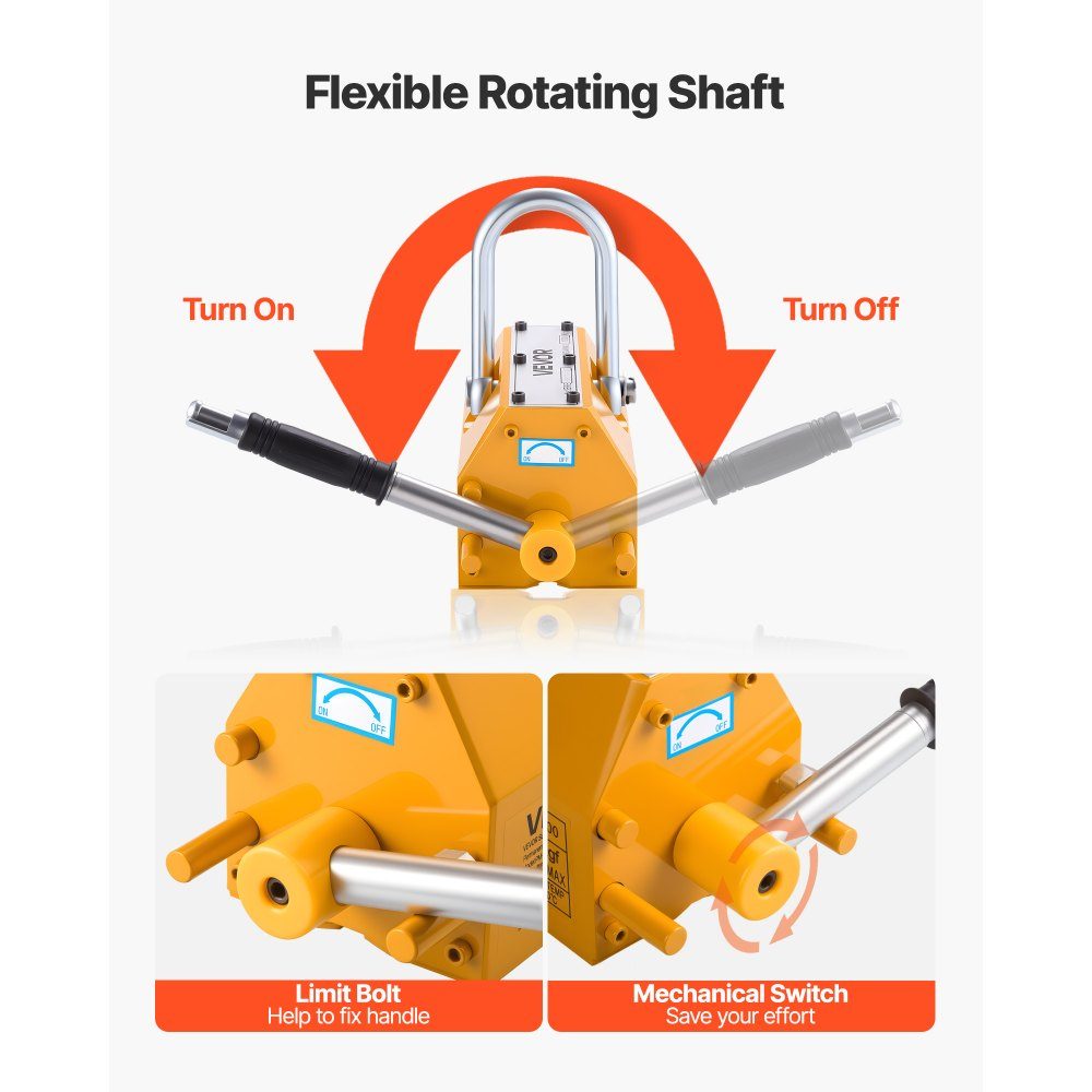 Load lifting magnet permanent magnet lifter 1000 kg pulling force lifting magnet with release handle & steel hook, used in workshop cranes and hoists, for lifting steel plates, boards