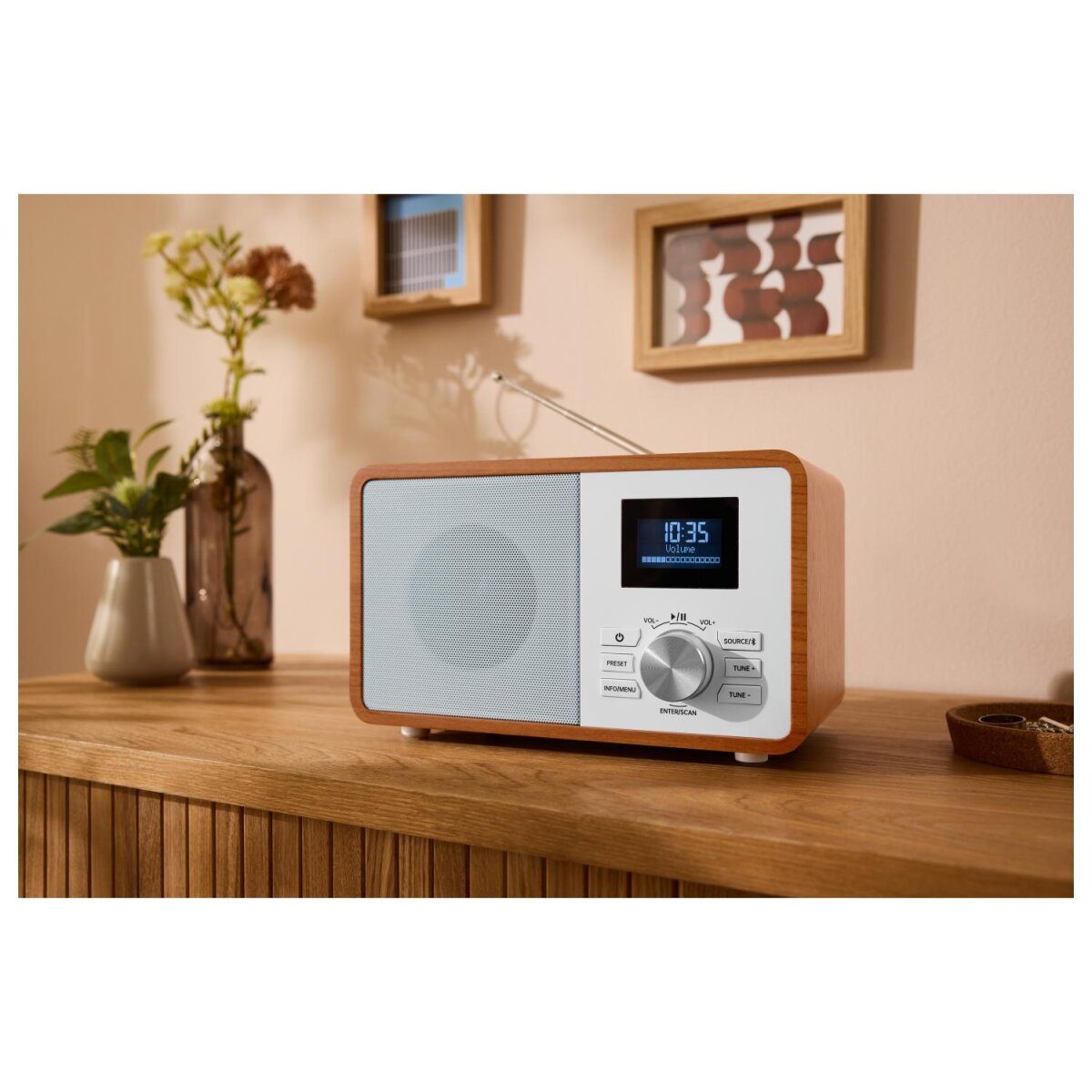 TRONIC® DAB+ Bluetooth® radio, in wood look