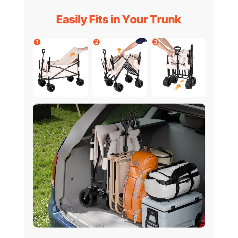 Chariot à bras, capacité de charge de 250 kg, chariot pliable 2 en 1, convertible en banc, chariot polyvalent avec poignée réglable, chariot d'extérieur pour courses, camping, jardinage