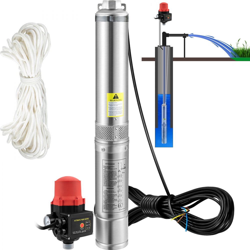 Pompa studniowa o głębokości 76 mm Pompa studniowa o mocy 550 W max. przepływ 50 L/min pompa głębinowa max. wysokość tłoczenia 89 m zatapialna pompa wodna odporna na piasek < 5% max. prędkość Pompa studniowa o głębokości 76 mm Pompa studniowa o mocy 550 W max. przepływ 50 L/min pompa głębinowa max. wysokość tłoczenia 89 m zatapialna pompa wodna odporna na piasek < 5% max. prędkość