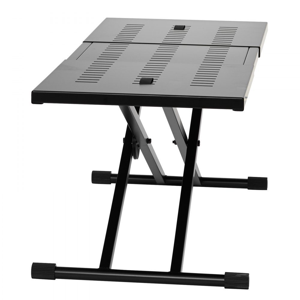 DJ Table Stand, (32"-43") x 18" Portable DJ Laptop and Controller Stand, Lightweight DJ Desk, DJ Desk, Height Adjustable DJ Stand, Foldable Double-X Keyboard Stand and Table Top, Audio Mixer Stand