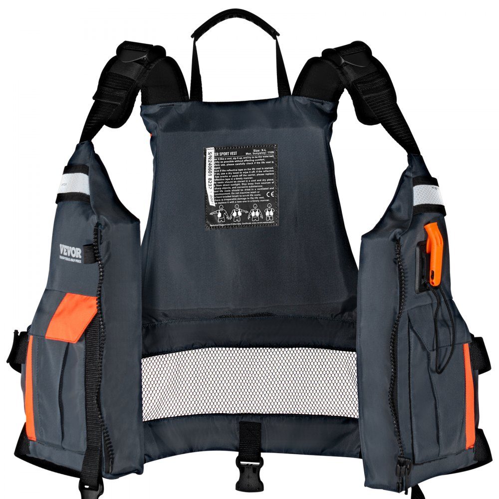 Water Sports Life Jacket PFD 110N Buoyancy Vest Waterproof Nylon Life Jacket for Water Activities Fishing Kayaking Surfing Boating Men Women XL