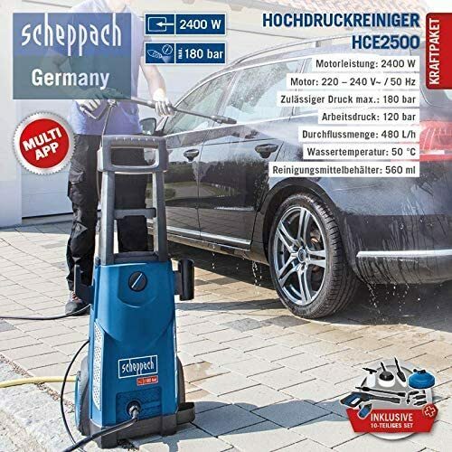 Scheppach high-pressure cleaner HCE2500 - including 10-piece set