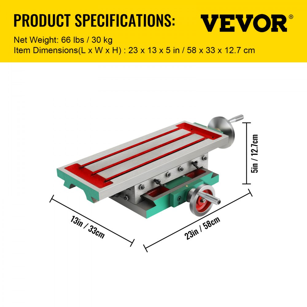 Frästisch 17,7 × 6,7 Zoll (450 x 170 mm) Compound-Schlittenfrästisch 30 kg Multifunktions-Arbeitstisch Kreuzfräsmaschine Compound 2 Achsen 4 Wege für alle Bohrständer Tischbohrfräsmaschine