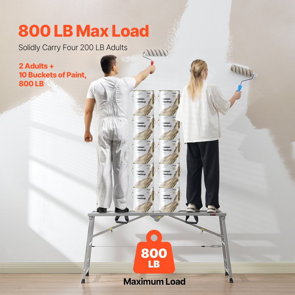 Arbeitsplattform, 700–1150 mm, klappbare Trittleiter aus legiertem Stahl, tragbare Arbeitsplattform, Tragfähigkeit 360 kg, Trittbankhocker zum Malen, Trockenbau, Reinigen, Waschen Arbeitsplattform, 700–1150 mm, klappbare Trittleiter aus legiertem Stahl, tragbare Arbeitsplattform, Tragfähigkeit 360 kg, Trittbankhocker zum Malen, Trockenbau, Reinigen, Waschen