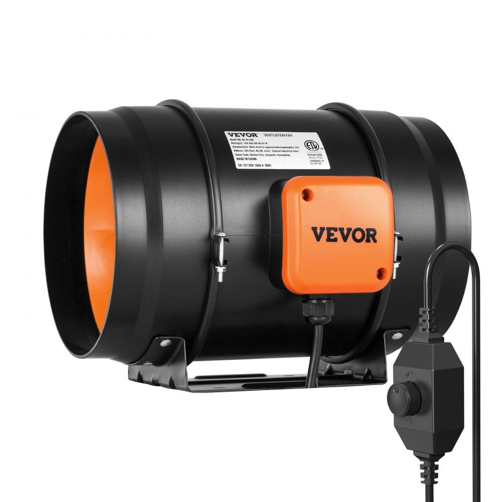Inline-Kanalventilator, 203,2 mm, Rauchabzug, Inline-Kanalventilator mit variablem Geschwindigkeitsregler, leiser Abluftventilator mit Wechselstrommotor für Kühlverstärker, Wachstumszelte, Hydrokulturen