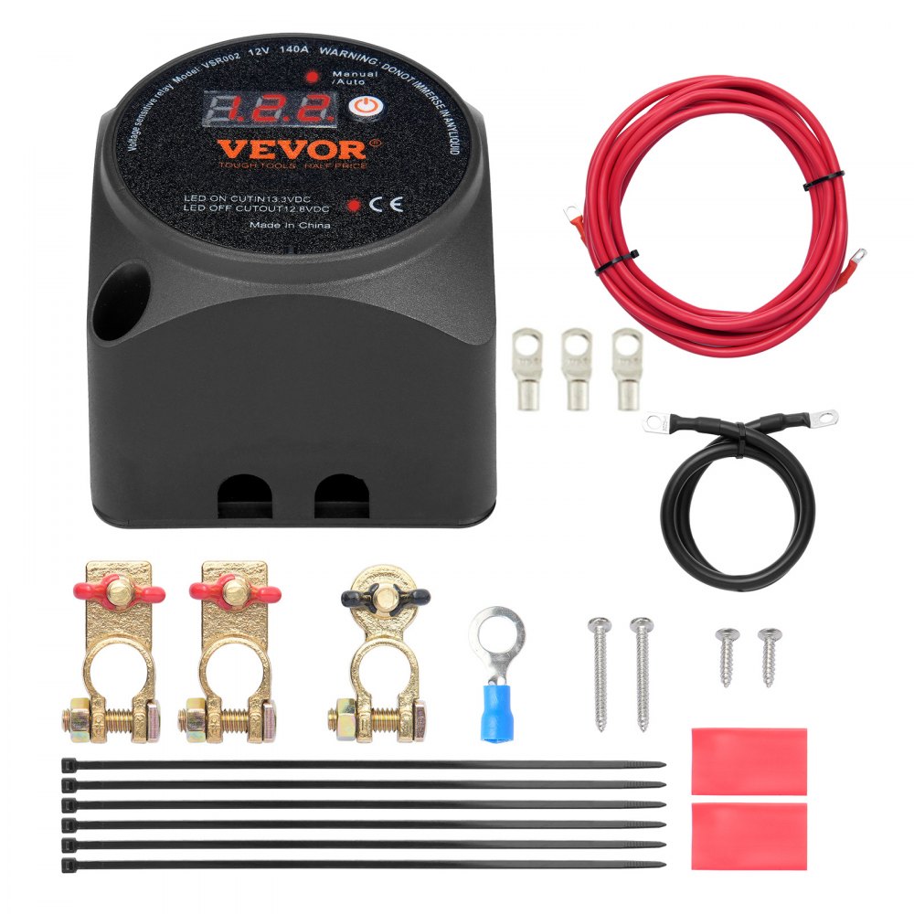 Dual Battery Disconnect Relay 12V 140A Manual Automatic Mode Voltage Sensitive VSR Relay with LCD Screen for ATV UTV RV Caravan Truck Boat Yacht Dual Battery Disconnect Relay 12V 140A Manual Automatic Mode Voltage Sensitive VSR Relay with LCD Screen for ATV UTV RV Caravan Truck Boat Yacht